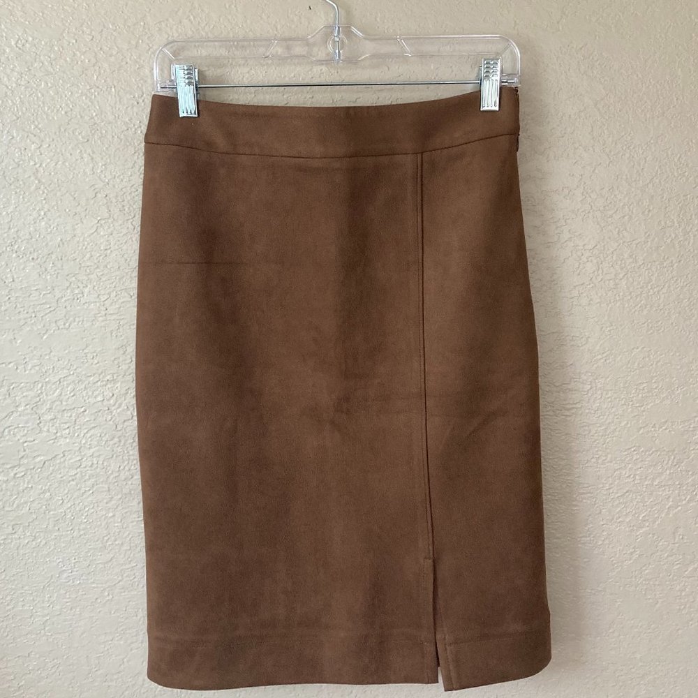 Ann Taylor Factory Faux Suede Skirt Size 0 Brown